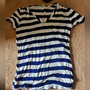 Navy white Striped sailor v neck classic soft tee. 2 for $10 tees- bundle!